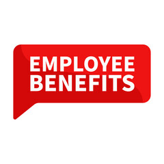 Employee Benefits Text In Red Rectangle Shape For Information Detail Announcement Business Marketing Social Media
