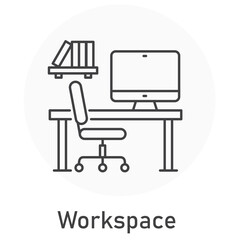 Work Space Vector Illustration Icon Design
