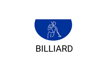 billiard sport vector line icon. playing billiard. sport pictogram, vector illustration.