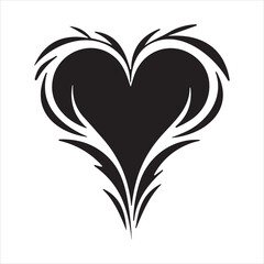 Heart tattoo design flames and fire, heart and love symbols, gothic tattoos and print templates