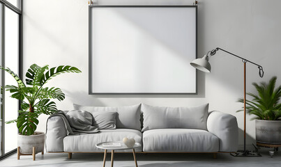 Frame mockup, Modern interior design, Generative AI