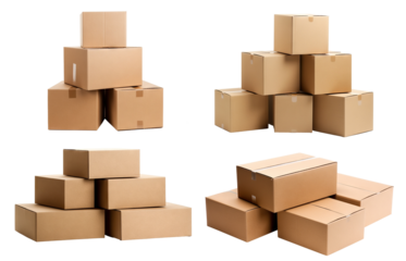 Set of cardboard boxes, cut out