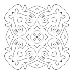 Mandala design coloring for ornament