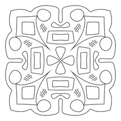 Mandala design coloring for ornament