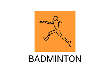 Badminton sport vector line icon. sport pictogram, vector illustration.
