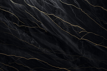 black background with texture decorated with Shiny marble lines. black marble luxury background