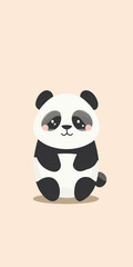 Ilustração infantil panda fofo isolado no fundo pastel
