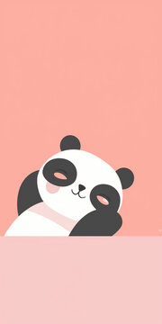 Ilustração infantil panda fofo isolado no fundo pastel