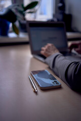 woman with laptop work in office