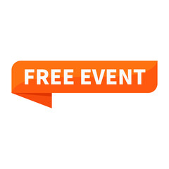Free Event Text In Orange Ribbon Rectangle Shape For Sale Promotion Business Marketing Social Media Information
