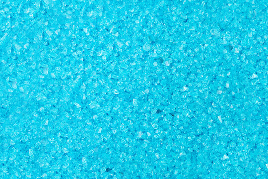 Blue Salt Crystals Texture Background, Spa Bath Salt Pattern, Cupric Sulfate Banner, Copper Sulfate Mockup