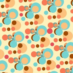 seamless pattern with circles retro colors 