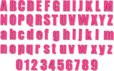 3D pink letters and numbers