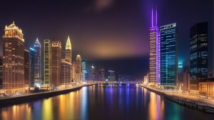 A Night View of a Modern Cityscape