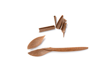 Disposable Brown Spoons, Wood Fiber Biodegradable Cutlery, Eco Fibres Utensils
