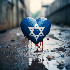 Pained Heart with Star: Rainy Reflection on Conflict