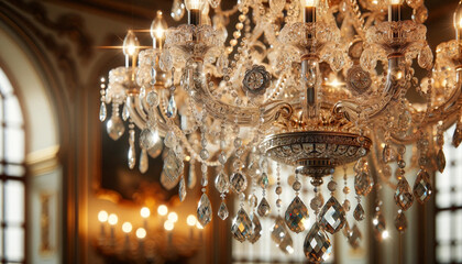 Crystal Elegance: Luxurious Chandelier Close-Up