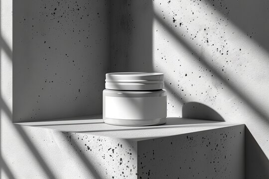 jar template for cosmetic packaging with blank space for text or design.