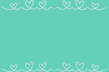 green background with hearts line