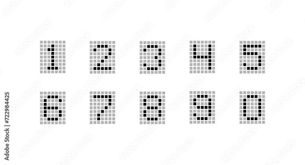 Poster digital scoreboard icons set. 1-10 set numbers