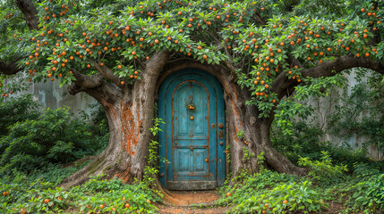 Fototapeta na wymiar Enchanted Tree Doorway