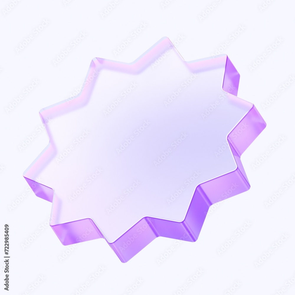 Fototapete star icon with colorful gradient. 3d rendering illustration for graphic design, ui ux design, presentation or background . shape with glass effect