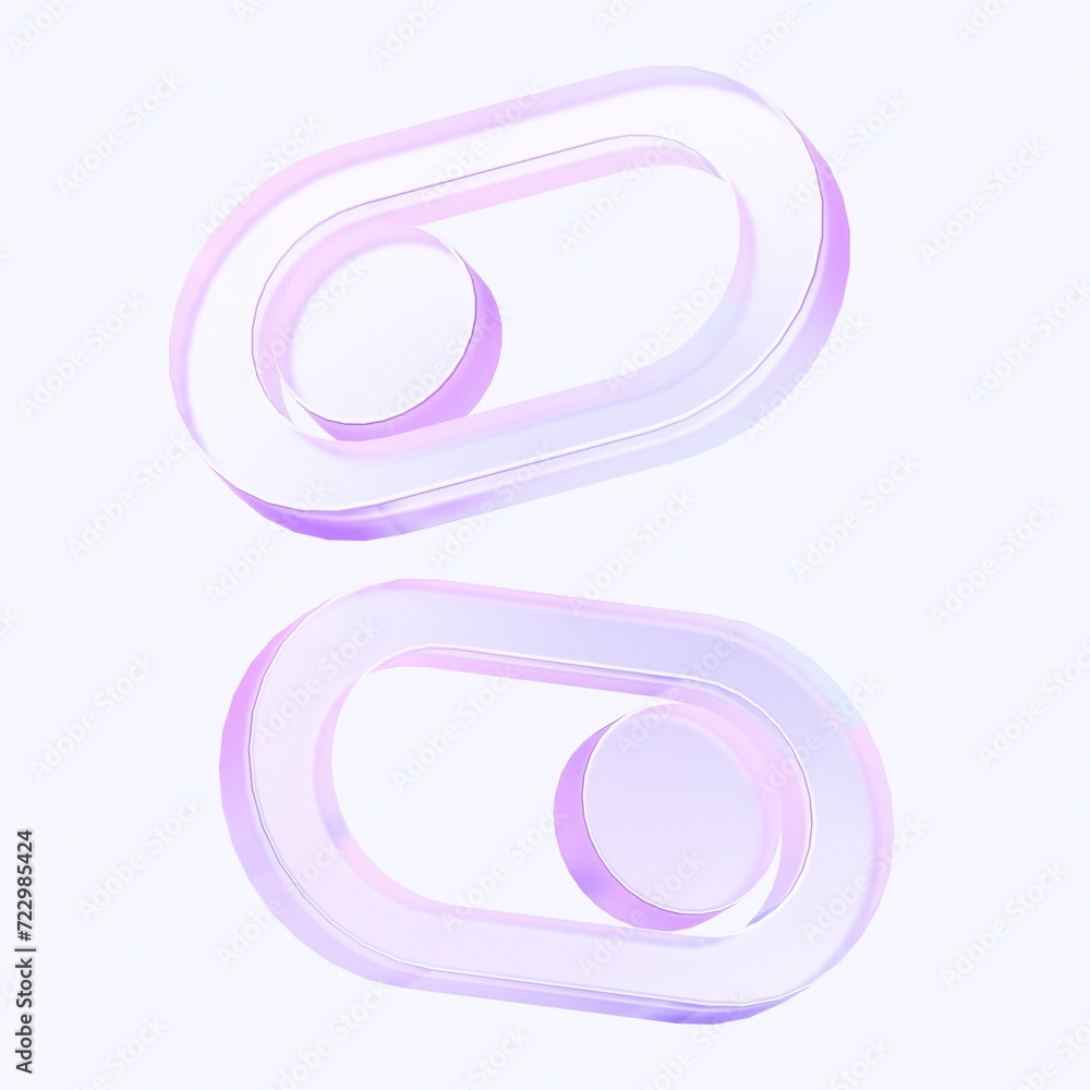 Fototapete switch icon with colorful gradient. 3d rendering illustration for graphic design, ui ux design, presentation or background . shape with glass effect