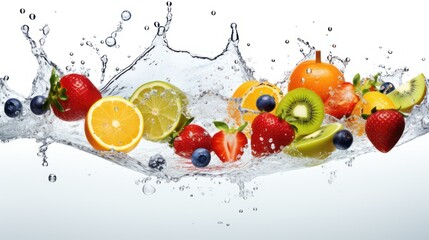 Juicy fresh slice Citrus Fruits Splash with Colorful Berry Variation	
