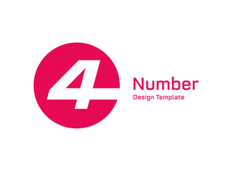 Number 4 logo icon design template elements