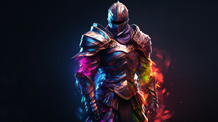 A Knight in rainbow colors