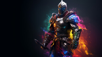 A Knight in rainbow colors