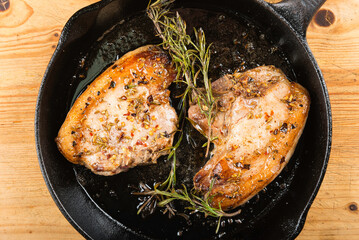 meat and sausages, raw, cooking and cooked