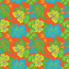 Fototapeta premium Colourful Botanical Floral Seamless Pattern Design