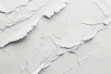 High-resolution torn white paper texture on a plain background, perfect for design overlays and backgrounds.