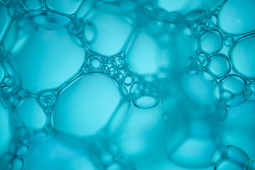blue soap bubbles, blue abstract background