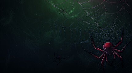 Naklejka premium Spider web blue and red background generated with ai 