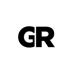 Letter G and R, GR logo design template. Minimal monogram initial based logotype.