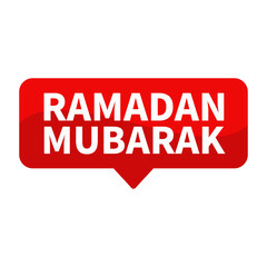 Ramadan Mubarak Text In Red Rectangle Shape For Information Announcement Social Media Business Marketing
