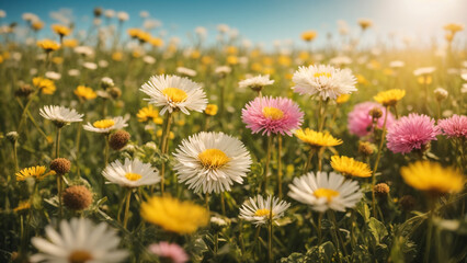 "Spring beauty brings a renewal of vibrant colors of flowers all over and fresh life"