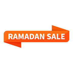 Ramadan Sale Text In Orange Ribbon Rectangle Shape For Promotion Sell Business Marketing Social Media Information
