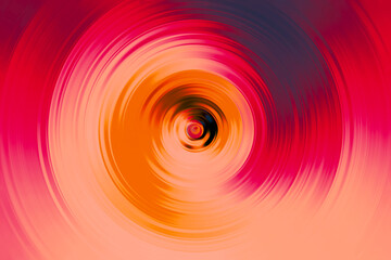 Koncentryczne okręgi z gradientem z dominacją koloru czerwonego, rozmycie ruchu - abstrakcyjne tło, tapeta - obrazy, fototapety, plakaty