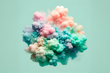 Colorful smoke for an aesthetic minimalism background. Color gradients as visually appealing backdrop. Pastel colors.