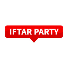 Iftar Party Text In Red Rectangle Shape For Invitation Promotion Announcement Business Marketing Social Media Information
