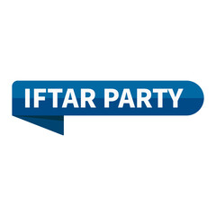 Iftar Party Text In Blue Ribbon Rectangle Shape For Invitation Promotion Announcement Business Marketing Social Media Information
