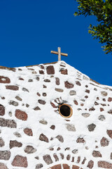 Facade of the beautiful chapel of Masca village. Tenerife, Canary Islands, Spain. - 722992464