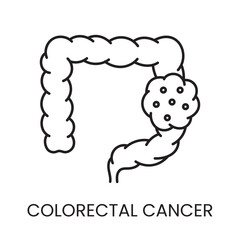 Bowel cancer line icon vector oncological disease.