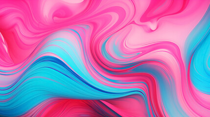 Pink and teal acrylic color liquid ink swirl abstract background with ravishing turbulence wavy pattern and detailed texture - obrazy, fototapety, plakaty