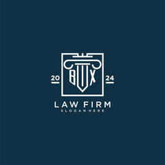 BX initial monogram logo for lawfirm with pillar design in creative square