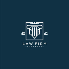 CB initial monogram logo for lawfirm with pillar design in creative square