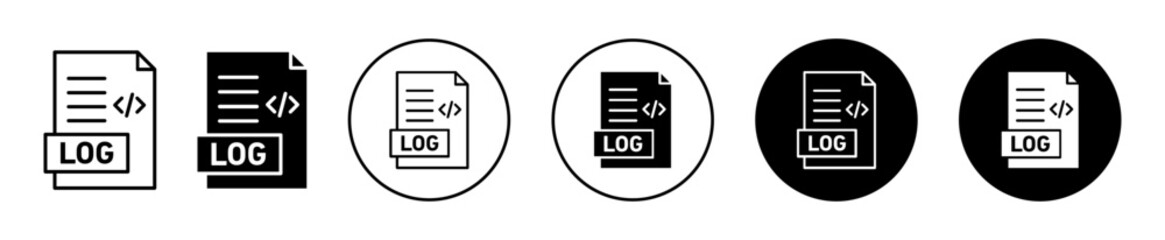 log file vector icon set collection. log file Outline flat Icon. - obrazy, fototapety, plakaty